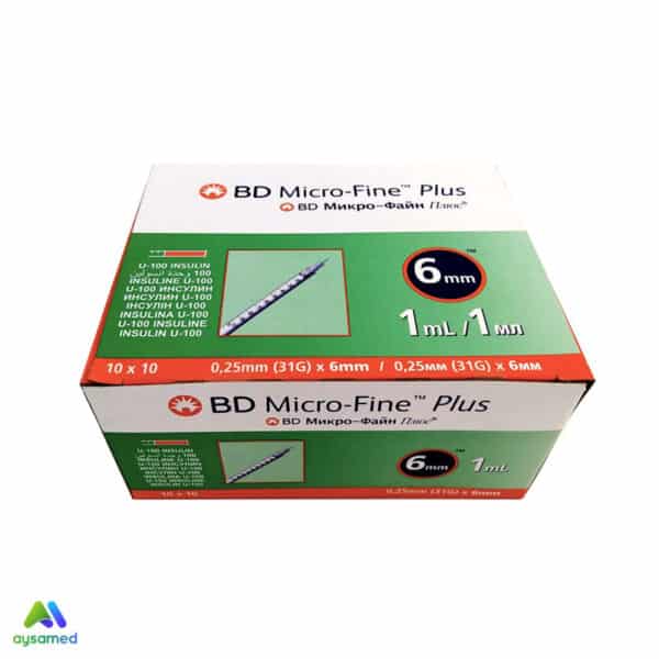 سرنگ انسولین ۱ میلی لیتر بی دی مدل Micro-Fine Plus