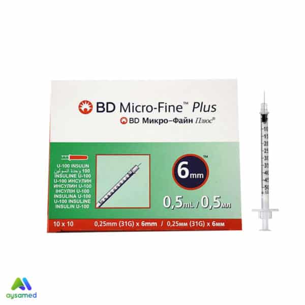 سرنگ انسولین ۰.۵ میلی لیتر بی دی مدل Micro-Fine Plus